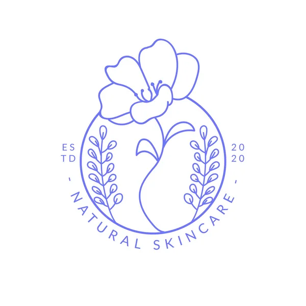 Vector Botanical Logo Design Templates Trendy Line Art Minimal Style — Stock Vector