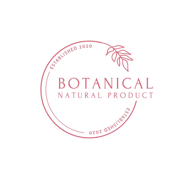 Vector Botanical Logo Design Template Trendy Line Art Minimal Style — Stock Vector