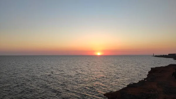 Beautiful sunset on the Black Sea coast