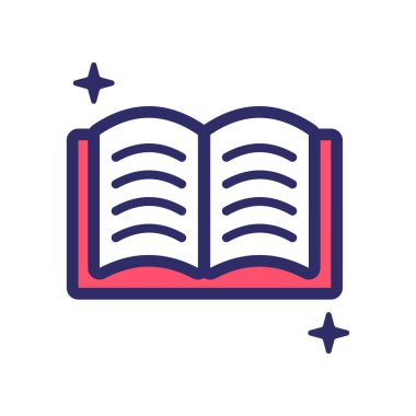 Logo, web, iniş sayfası, çıkartmalar ve arkaplan için kitap ikonu çizimi