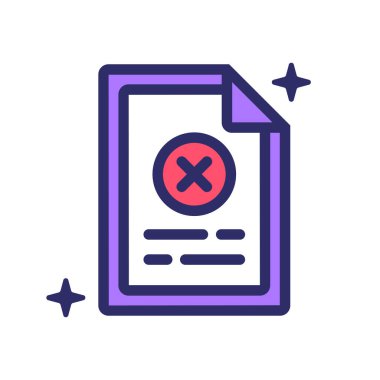 Logo, web, iniş sayfası, çıkartma ve arkaplan için Reddedilmiş Görev simgesi vektör çizimi