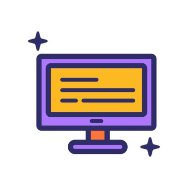 Logo, web, iniş sayfası, çıkartmalar ve arkaplan için bilgisayar simgesi çizimi