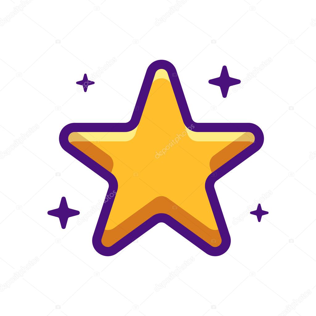 Yellow Star icon vector illustration for for web,landing page, stickers, and background