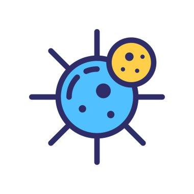 Logo, web, iniş sayfası, çıkartmalar ve arkaplan için virüs veya bakteri simgesi vektör çizimi