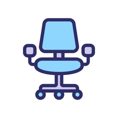 Logo, web, iniş sayfası, çıkartmalar ve arkaplan için ofis sandalyesi vektör illüstrasyonu