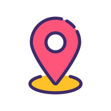 logo, web, iniş sayfası, çıkartmalar ve arkaplan için konum simgesi çizimi