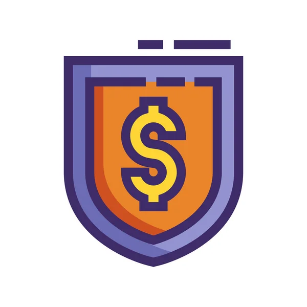 Ilustração Vetor Proteção Dinheiro Para Logotipo Correia Fotorreceptora Página Aterragem — Vetor de Stock
