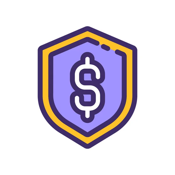 Ilustração Vetor Ícone Proteção Dinheiro Para Logotipo Correia Fotorreceptora Página — Vetor de Stock