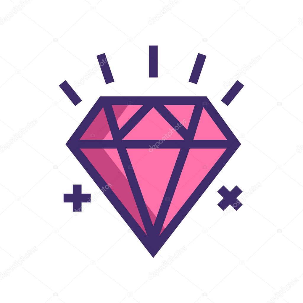 diamond illustration for logo, web,landing page, stickers and background