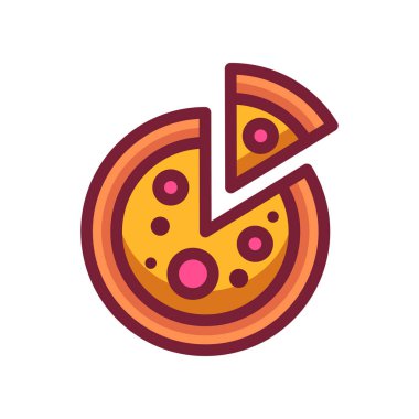 logo, web, iniş sayfası, çıkartmalar ve arkaplan için izole pizza ikonu vektör çizimi