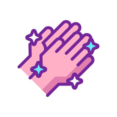 Logo, web, iniş sayfası, çıkartmalar ve arkaplan için temiz el ikonu vektör çizimi