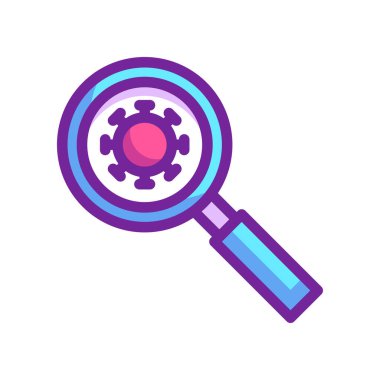 Logo, ağ, iniş sayfası, çıkartma ve arkaplan için bakteri simgesi vektör resimlemesi büyüt