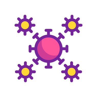 logo, web, iniş sayfası, çıkartmalar ve arkaplan için bakteri simgesi çizimi