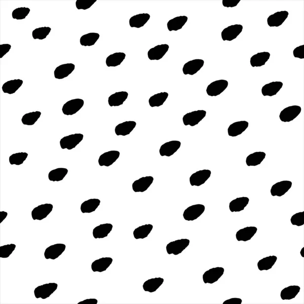 Handgezeichneter Musterhintergrund mit schwarzen und weißen Punkten und Punkten. Handgezeichnetes nahtloses Muster. Vektor isolierte Illustration. — Stockvektor