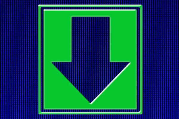 Flecha Firmar Abajo Verde — Foto de Stock