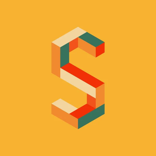 Isometrische Letter Icon Design Element Template Kleurrijk — Stockvector