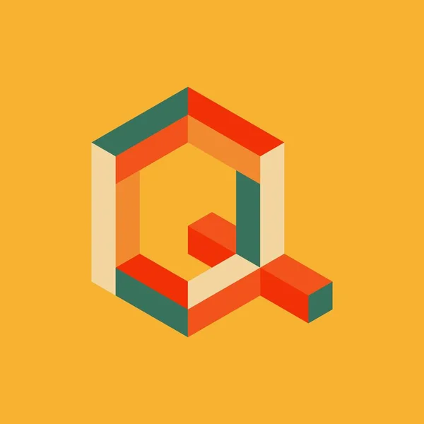 Isometrische Letter Icon Design Element Template Kleurrijk — Stockvector