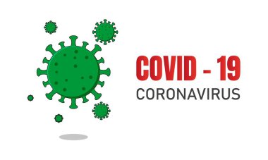 Corona Virüs Sancak Tasarımı Çizimi. Beyaz arkaplanda izole.