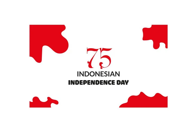 Indonesiska Självständighetsdagen Banner Design Isolerad Lutning Röd Vit Bakgrund — Stock vektor