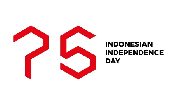 Indonesia Independence Day Banner Design Inglés Aislado Sobre Fondo Blanco — Vector de stock