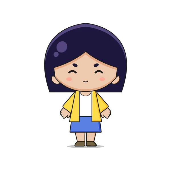 Cute Teacher Mascot Character Illustration Projeto Isolado Fundo Branco —  Vetores de Stock