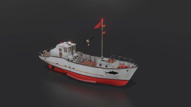 Balıkçı teknesi Skulte 'nin 3D görüntüsü