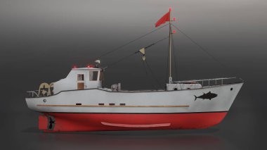 Balıkçı teknesi Skulte 'nin 3D görüntüsü