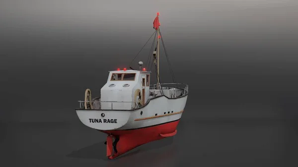 Render Fishipn Boat Skulte — Stock Photo, Image