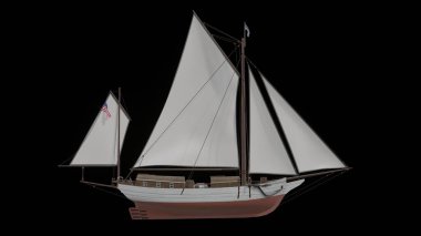 İstiridye yelkenli spreyinin 3B görüntüsü