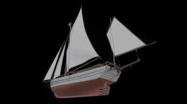 İstiridye yelkenli spreyinin 3B görüntüsü