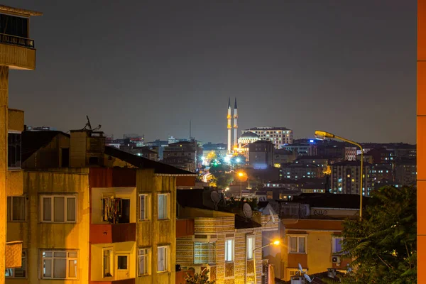 伊斯坦布尔的一座清真寺和邻近房屋 图库图片