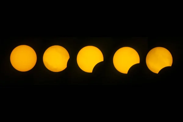 部分日食的序列 图库图片