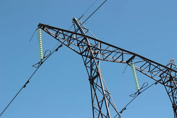 Torre Linha Energia Contra Céu — Fotografia de Stock