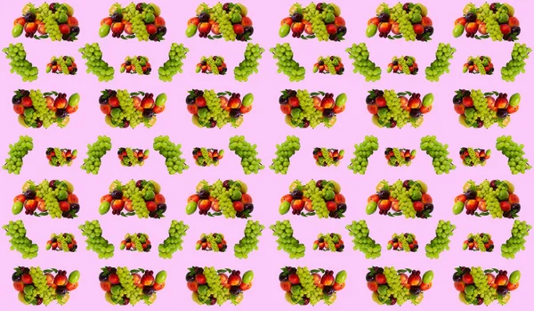 Seamless Pattern Set Exotic Fruits Made Photographs — Stock Photo, Image