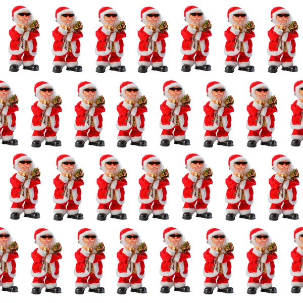 Christmas Seamless Pattern Santa Claus White Background — Stock Photo, Image
