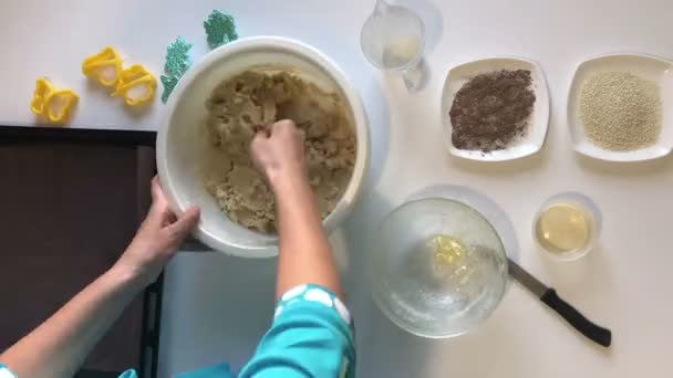 Приготування Пісочного Печива — стокове відео