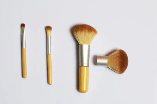 Beleza Dobrar Escovas Para Aplicar Maquiagem Tamanhos Diferentes — Fotografia de Stock