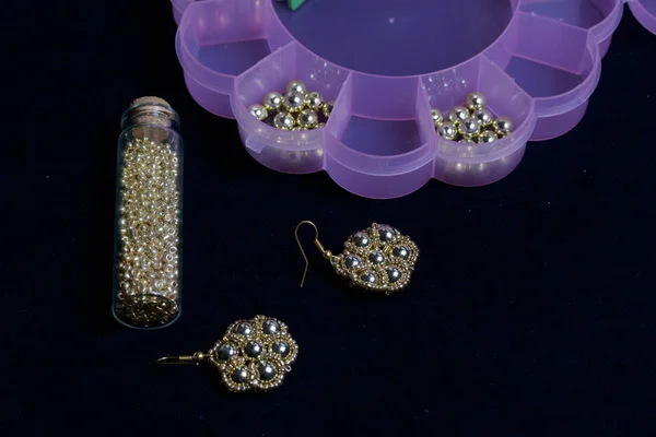 Koraliki Biżuteria Diy Biżuterii Niezbędne Akcesoria Koraliki Gotowych Kolczyki Narzędzia — Zdjęcie stockowe