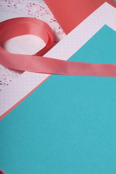 Hacer Tarjetas Felicitación Con Papel Cartón Cinta Adhesiva — Foto de Stock