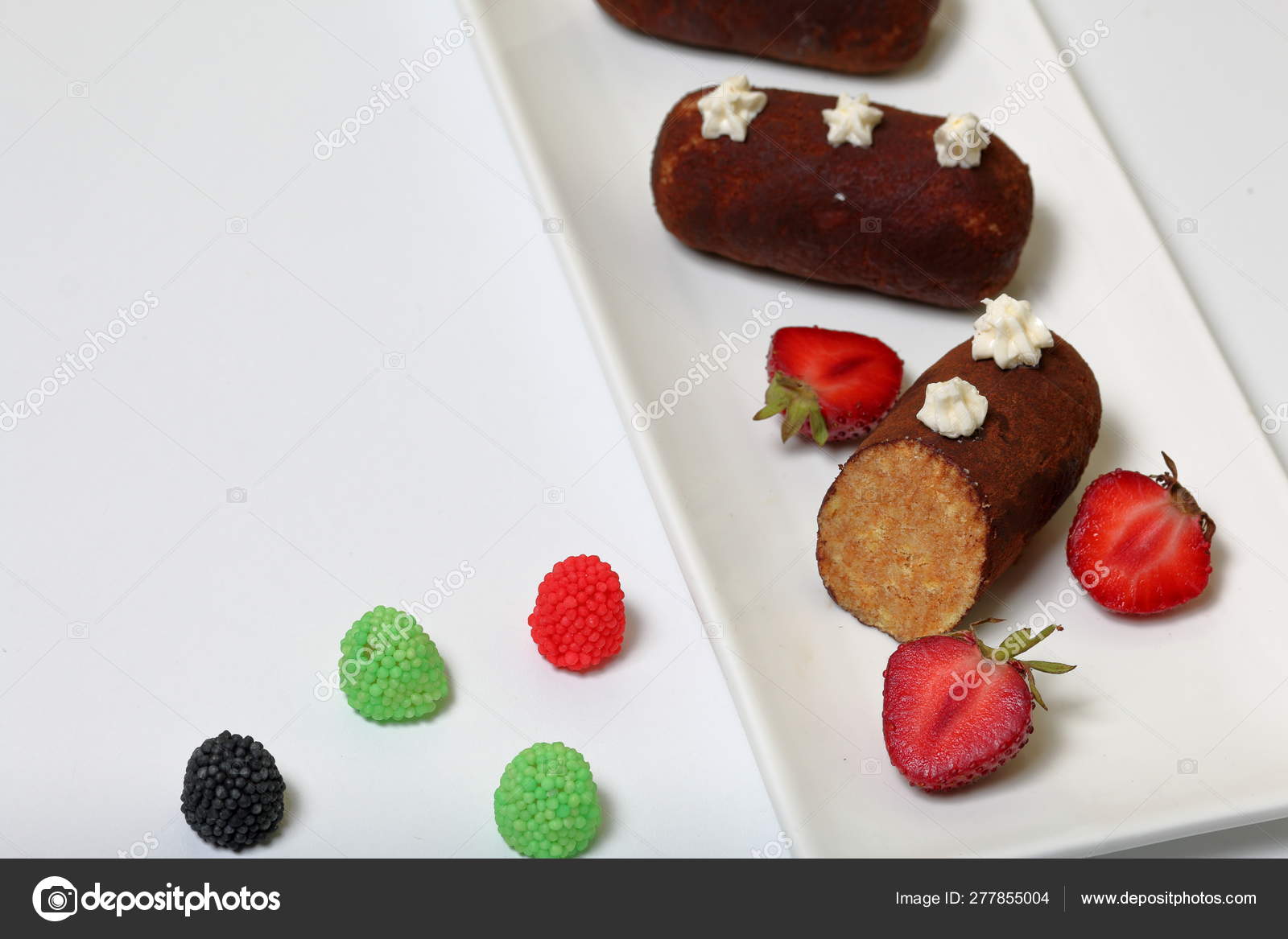 Potato Cake Decorated With Cream Visible Slice Of Cake Nearby
