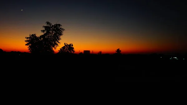 Solnedgång Vid Gyllene Timmen — Stockfoto