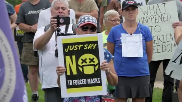 São Paulo Minnesota Agosto 2020 Protesto Para Desmascarar Minnesota Manifestantes — Vídeo de Stock