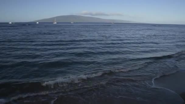 Havaí Olhando Para Bela Ilha Lanai Com Veleiros Ondas Oceano — Vídeo de Stock