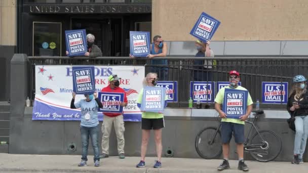 Minneapolis Minnesota Septembrie 2020 Muncitorii Poștali Adună Pentru Cere Congresului — Videoclip de stoc