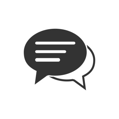 Beyaz arkaplanda sohbet simgesi izole edildi. Logo, web, uygulama, tasarım için sohbet simgesi ve modern sohbet simgesi. Sohbet simgesi basit işareti. Grafik ve web tasarımı için sohbet simgesi düz vektör çizimi.