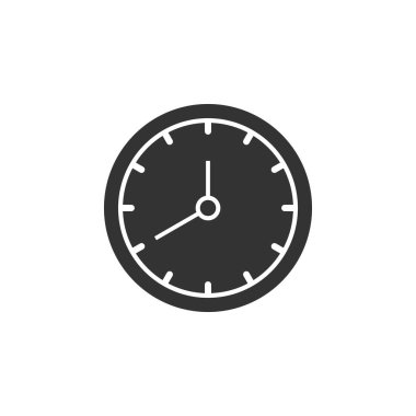Duvar saati simgesi. E- posta koleksiyonundan izole edilmiş grafik ve web tasarımı için duvar saati ikonu düz çizimi. Duvar saati simgesi moda ve logo, web, uygulama ve UI için modern duvar saati sembolü. duvar saati simgesi basit işareti.