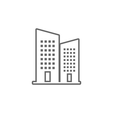 Beyaz arka planda izole edilmiş bina simgesi. Bina Simgesi Moda ve Modern Binalar Sembolü Logo, Web, Uygulama, Ui. Bina Simgesi Simgesi Basit İşareti. Grafik ve Web Tasarımı İçin Bina Simgesi Düz Vektör İllüstrasyonu.