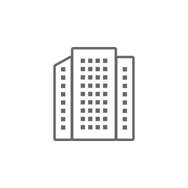 Beyaz arka planda izole edilmiş bina simgesi. Bina Simgesi Moda ve Modern Binalar Sembolü Logo, Web, Uygulama, Ui. Bina Simgesi Simgesi Basit İşareti. Grafik ve Web Tasarımı İçin Bina Simgesi Düz Vektör İllüstrasyonu.