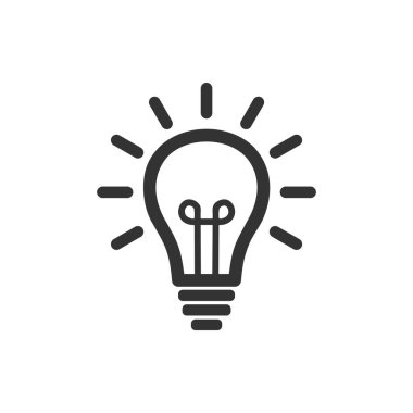 Ampul Simgesi Vektörü. Beyaz arka planda izole edilmiş ampul simgesi. Ampul Simgesi Moda ve Modern Ampul Sembolü Logo, Web, Uygulama, Ui. Ampul Simgesi Basit İşareti. Grafik ve Web Tasarımı için Ampul Simgesi Düz Vektör İllüstrasyonu. EPS10