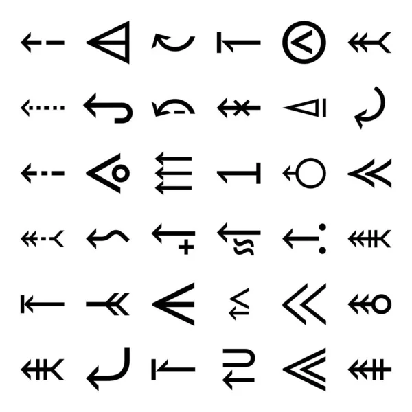 Set Arrow Icon Collection Different Arrows Sign Set Flat Icons — Stock Vector